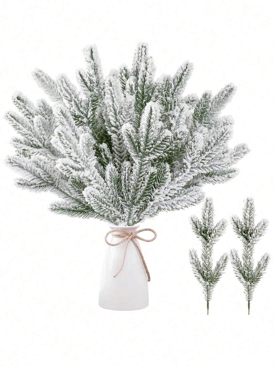 Imitacja mrozu i śniegu, igły cedru bożonarodzeniowego, gałązki sosny pseudo-zielonej, odpowiednie do majsterkowania, girlandy, ozdoby świąteczne w girlandach, ozdoby świąteczne do domu, pudełka na prezenty, kompozycje kwiatowe na ślub, chiński sylwester, ozdoby świąteczne w girlandach rękodzieła