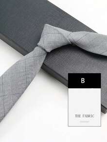 1 件男士时尚条纹格子图案领带，适合商务、通勤和正式活动 - A - 查看 13