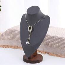 1pc Walnut Wood Color Jewelry Display Stand, High-End Jewelry Counter, Displaying Props Such As Bracelets, Watches, Necklaces, And Ring Racks For Women Storage Organizer Travel Essentials Back To School Dormitory Storage