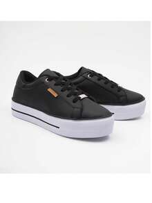 Platform Sneakers Casual Everyday Low Top  Extremely Comfortable And Lightweight - Black and White - View 3