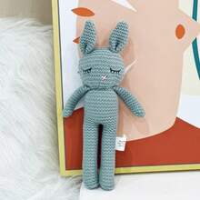 24 厘米手工制作的韩式毛线兔子毛绒玩具，高品质收藏礼物，适合婚礼、节日、生日、洗礼、复活节 - 彩色 - 查看 15