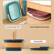 Collapsible Foot Bath Basin Foot Soak Tub, Foot Soaking Tub With Massage Acupoint For Feet Soaking, Pedicure Foot Spa, Multifunction Plastic Bucket With Handle, Home Spa Treatment Back To School - Green - View 5