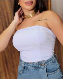 Cropped Faixa Canelado – Branco Versátil