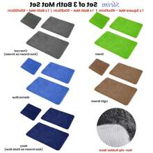 Cozy Green 3-Piece Bath Mat Set - Soft, Absorbent Bathroom Rugs For Comfort And Style