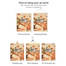 1 件无框桃色大丽花迪斯科球帆布墙饰，花卉多巴胺帆布装饰可打印，复古华丽植物印花，花卉家居礼品海报，海报，墙壁艺术，房间装饰用品，秋季，现代（可选框架）