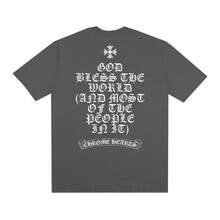 100% Cotton T-Shirt Hearts Basic Streetwear Printed Shirt Chrome CH - Xám - Xem 1