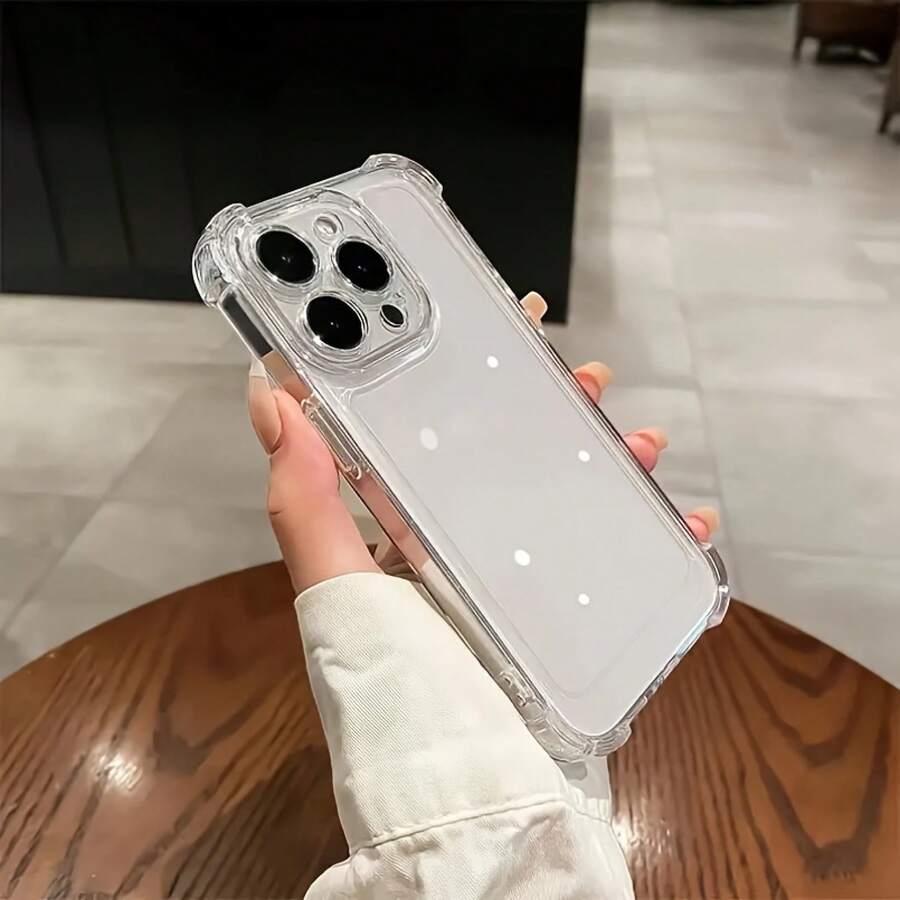 1pc Transparent Shockproof Bumper Cover Ultra Protective TPU Clear Case For 11/12/13/14/15/16 Pro Maxvalentine's Day Phone Cases 16 Case Case 17 Pro Max Case - Trong sáng - Xem 1