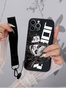 1 件黑色 TPU 小丑图案防震手机壳和 1 件黑色手榴弹扣腕带，适用于 、Android、OPPO 手机 - 彩色 - 查看 3