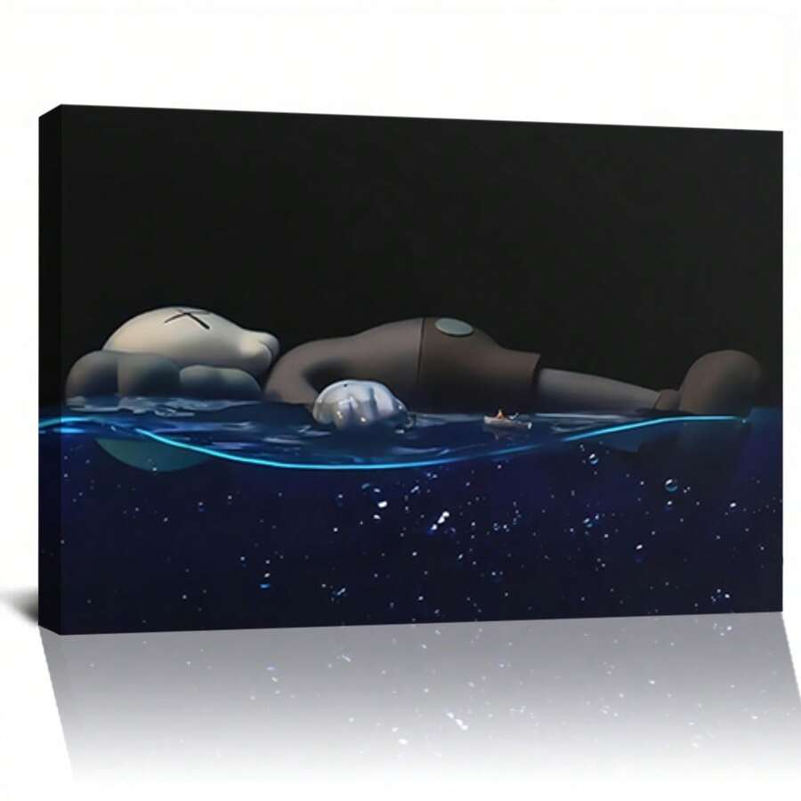 Framed Kawss Poster Kawaii Kaw Poster  Art Canvas Printing Wall Living Room Room Corridor Decoration Gifts Kawss Figure Canvas Wall Art Men Hypebeastes Room