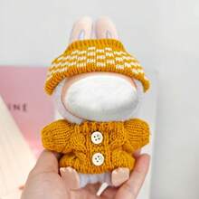 [仅服装] 17厘米 毛衣套装 - 毛绒玩偶钥匙扣吊坠配件适用于 针织毛衣和帽子套装（不含玩偶）