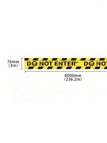 1pc 600cm/236in Plastic Halloween Horror Party Warning Isolation Tape Decoration Banner Background - Multicolor - View 6