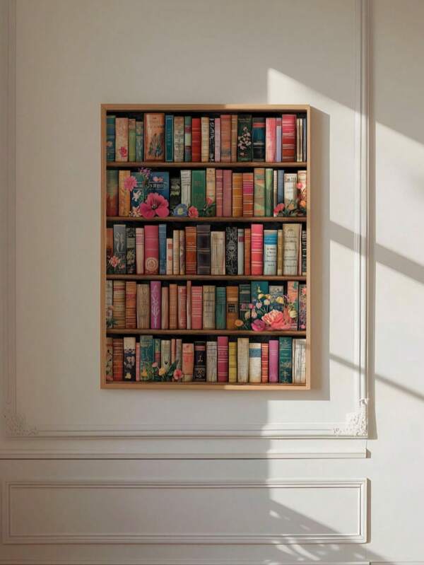 1 Pc Vintage Library Book Wall Art Prints Medieval Academic Frameless Canvas Posters, Classic Literary Wall Decor For Study/Living Room/Dorm, Intellectual Party Decoration & Perfect Gift For Book Lovers (Frameless Art Print)