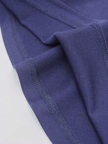 女士办公室通勤高腰铅笔裙，及膝修身裙，弹性涤纶混纺，适合所有季节 - 藏蓝色 - 查看 8