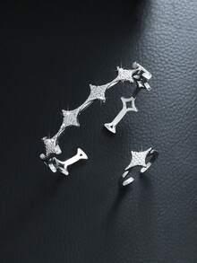 1 套铜材质中东流行发光精致手链和戒指豪华礼品套装，适合日常佩戴 - 手鐲+戒指 - 查看 11