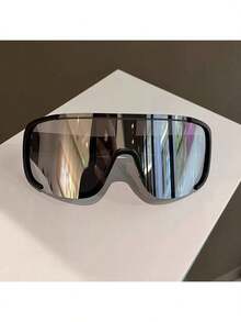 Cycling Glasses, Windproof And Sand-Proof Mountain Protection Goggles, And UV-Protective Sunglasses Fashionable Large Frame One-Piece Lens Glasses For Men, Slim Face, Brown Street Photography Mask Sunglasse For Women, Internet Celebrities, The Best Gift For Men Womens Polarized Case Strap Organizer Holder For Car Transparent Polarized Uv Protection - 銀色 - 查看 5