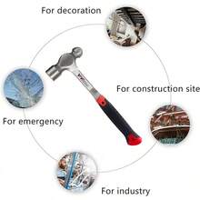 YIYITOOLS - Martillo muerto de 24 onzas (24 onzas), bola de doble cabeza, golpe plano, antideslizante, 1.5 libras, naranja (YY--001) - Martillo de bola de 32 oz - Ver 7