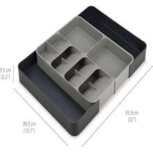 Joseph Joseph DrawerStore Compact Utensil Organizer For Kitchen Drawer Silverware, Flatware Tray, Small, Grey - Bộ sắp xếp dao kéo & đồ dùng - Xem 3