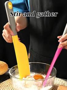 قطعة واحدة من ملعقة الخبز المكعبة، ملعقة الكاك، أداة توزيع الملعقة، ملاعق السيليكون الممزوجة بالسيليكون، ملعقتين صقيع، الملقط البنفسجي للحلويات، أدوات مطبخ محلية الصنع، سهلة الخلط والتجعيد