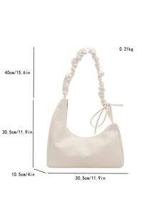 1 件女士优雅褶皱不对称单肩包，适合日常使用和作为礼物