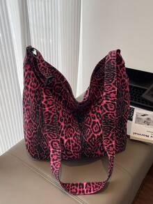 大容量褪色复古水洗粉色帆布手提包，简单休闲百搭拉链开合单肩包适合日常使用、上学、短途旅行、街头时尚，可折叠斜挎包，户外露营邮差包 - 玫紅色 - 查看 5