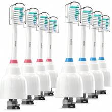 Cabezales de cepillo de repuesto compatibles con , compatibles con la serie E y cepillos de dientes eléctricos con rosca, BN728, paquete de 8 - 8 unidades (paquete de 1) - Ver 1