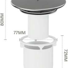 淋浴排水盖更换件、镀铬淋浴 P 型存水弯盖、可拆卸顶部配件盖零件、90 毫米/115 毫米淋浴排水孔盖、快速排水淋浴盘（白色）浴室配件