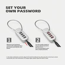 UP Security Wire Combination Lock Padlock, Suitable For Travel Luggage, Backpack, Cycling Helmet, Small Cabinet, Gym Cabinet, Suitcase Toiletry Bag Wash Bag Toiletry Travel Bag Makeup Storage Beach Beach Bag Vacation Holiday Essentials School Supplies Travel Essentials Ladies For College Dorm Bathroom - Multicolor - View 8