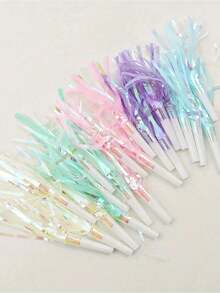 6pcs Iridescent Bubble Blowing Dragon Party Atmosphere Horns, Suitable For Bachelor Party, Wedding, Birthday, Graduation Party And Other Events, Party Atmosphere Creator, Party Supplies Set - Multicolor - View 4