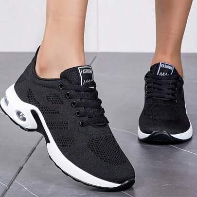 Women's Casual Breathable Air Cushion Mesh Sports Sneakers For Tennis, Badminton, Lightweight, Non-Slip, Travel & Walking, Outdoor Casual