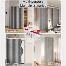 Ceiling Curtain Track, Self-Adhesive Ceiling/Wall Mount Shower Curtain Track, Self-Adhesive Perforated Double Fixing, Equipped With Metal S-Shaped Hooks | No Splicing | Double Reinforced | Easy Installation | Minimalist Design | - Multicolor - View 11