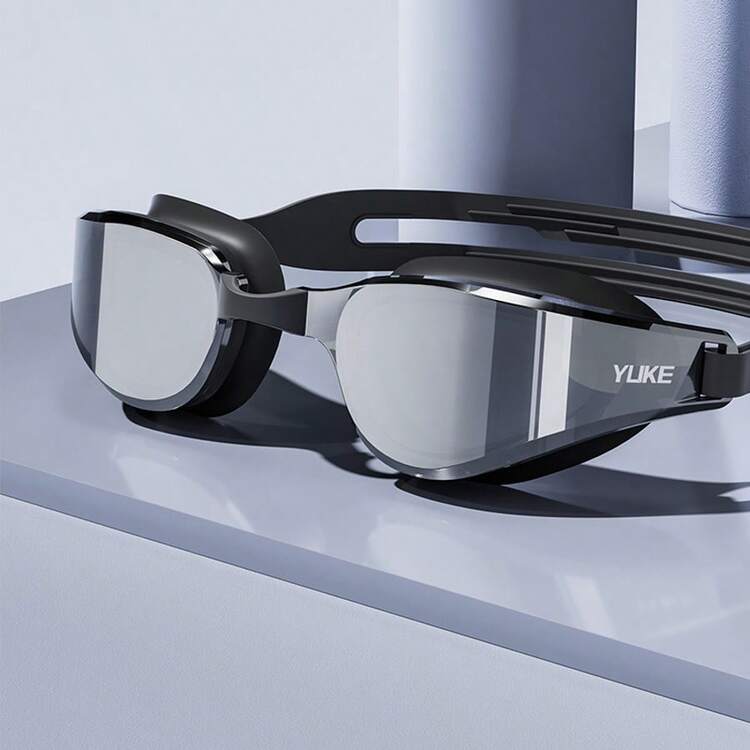 高清防雾防水游泳镜，男女皆宜 - 镀膜镜片，非常适合比赛和户外休闲、海滩必需品、海滩配件、泳池浮板 - 彩色 - 查看 14