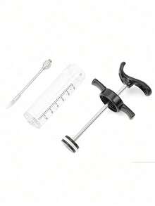 1/2 件调味注射器，适用于火鸡、牛排、烤肉、烧烤、腌料、涂油和调味，红色注射器