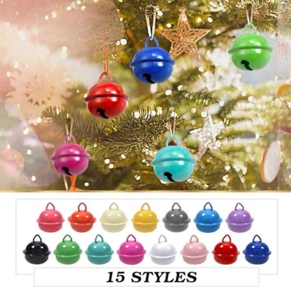 15/30 Pieces Small Metal Bells Home Decoration Jewelry Metal Bell Diameter Crafts, Colorful Metal Bells - Necklace Accessories For Cats And Dogs, Candy Color Bells, Multifunctional Decorative Bells, Can Be Used For Training Toys & Pet Decorations, 22MM Colorful Porcelain Bell Pendant Perfect For DIY Christmas Decorations, Keychains & Jewelry Accessories, Christmas Decorations, DIY Keychains, Holiday Parties & Pet Collars