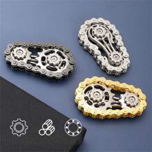1Pc Metal Gear Chain Fidget Toy, Relieve Stress By Rotating Bicycle Chain With Hands, Multiple Ways To Play,Teen Gift, Desk Toy