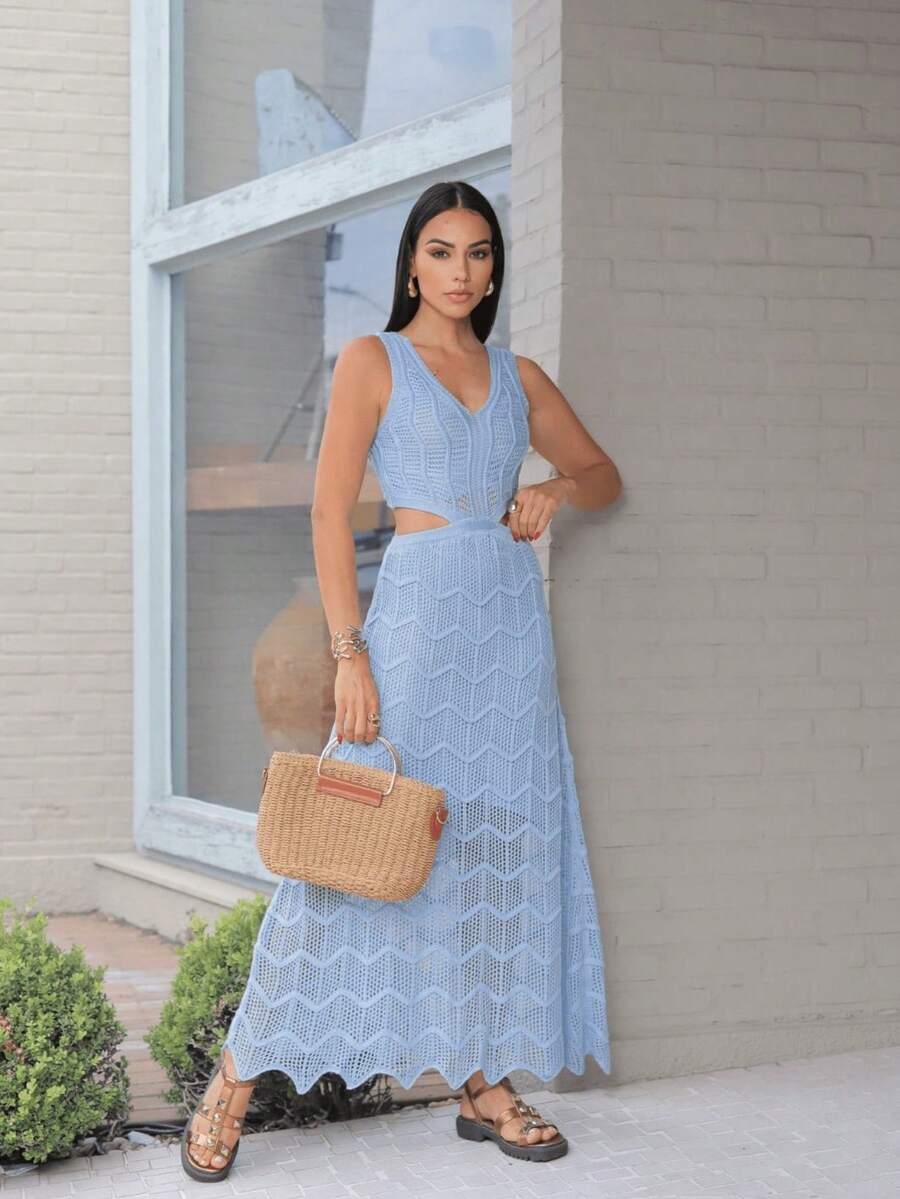 Octavia Dress - Baby Blue - View 1