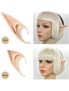 1 Pair Fairy Pixie Elf Ears - Cosplay Soft Pointed Ears Elven Masquerade Vampire Fairy Ears Makeup Costume Accessories, Cross-Border Halloween Elf Ears Cos Props Elf Ears Vampires Dentures Fairy Fake Ears - Multicolor - View 6