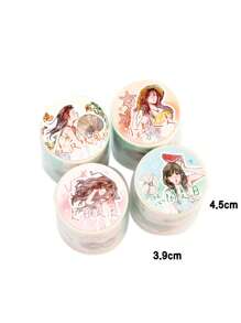 1 Roll Hand-Painted Artistic DIY Decorative Vintage Washi Tape, Life Series, Suitable For Gifts, Office, Home, Marking, Labeling, Classroom, Entertainment Toys, Student Planner Creative Retro DIY Decorative Stickers, School Supplies, Back To School