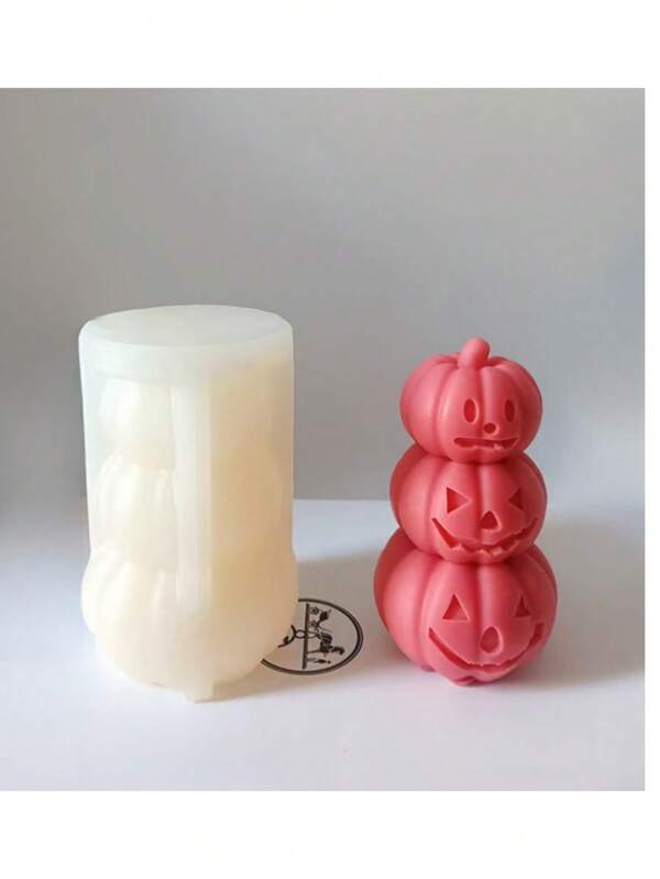 1 Set 3-In-1 Halloween Pumpkins & Cats Mold, DIY Gypsum, Resin, Candle Wax Craft Silicone Mold