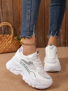 Women's Chunky Sneakers, New 2025 Fashion Thick Sole Casual Athletic Shoes, Comfortable & Breathable