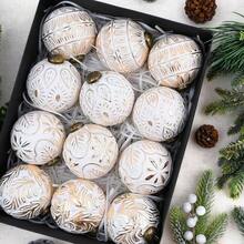 8CM/12PCS RETRO CHRISTMAS BALL SET DECORATIONS CHRISTMAS INDOOR HOLIDAY CHRISTMAS TREE ORNAMENTS HANGING BALLS Home Decor Christmas Decorations Room Decor Winter Christmas Decorations Home Christmas Gifts Christmas Decor - Multicolor - View 3