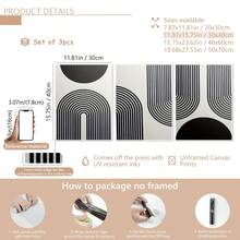 Bộ 3 bức tranh vải canvas không khung và áp phích, nghệ thuật hình học trừu tượng hiện đại theo phong cách Bohemian, trang trí nhà cửa, tranh tường, trang trí phòng, bản in có độ phân giải cao, quà tặng ngày lễ, phòng khách, phòng ngủ, phòng ăn, nghệ thuật trang trí tường văn phòng, áp phích, nghệ thuật treo tường, đồ trang trí phòng, mùa thu, hiện đại (khung tùy chọn) - màu đen - Xem 18