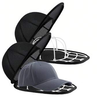 1 set Baseball Cap reinigingskooi (waszak + standaard), geschikt voor wasmachine, duurzame reinigingsbeschermingskooi met frame, pettenrek en waszak, voor baseballpetten en snapbacks