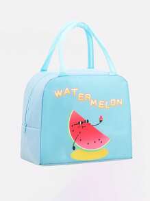 1pc Student Fruit Pattern Cartoon Lunch Box Bag, Durable Oxford Cloth, Easy To Clean, Hands Can Keep Warm And Cold Proof, Suitable For Carrying And Storing In Schools, Offices, And Outings - Outdoor Travel - Back To School Season