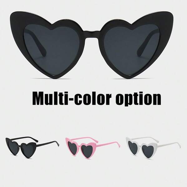 8pcs Heart Shape Sunglasses, Suitable For Wedding Party, Daily Travel, Photo Prop, Festival Decor