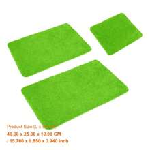 Cozy Green 3-Piece Bath Mat Set - Soft, Absorbent Bathroom Rugs For Comfort And Style
