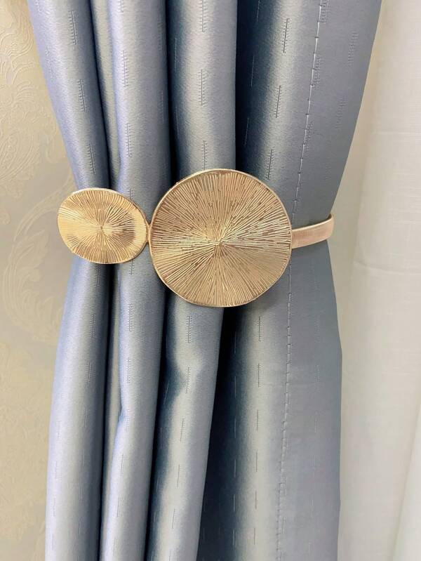1 pieza Soporte para cortinas en forma de hoja de loto de metal para decoración del hogar