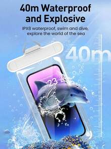 Universal Waterproof Phone Pouch - Touchscreen Swim Bag For Swimming Diving Hot Spring, Rainproof Underwater Photography Dry Bag With Lanyard - White - View 3