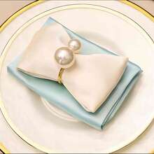 1-100 件优质酒店和餐厅餐桌装饰珍珠餐巾环，适用于婚礼、节日餐桌布置