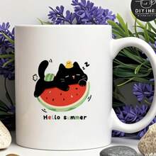 Party Painted Cartoon Style Pattern Ceramic Cups Tableware, Mugs, Coffee Cups, Tea Cups, Milk Cups, Ceramic Cups, Suitable For There Are A Variety Of Colours, Reusable Multi-Purpose Cups, Machine Washable, Durable And Microwaveable, Can Be Used For Milk, Coffee, Tea, Etc.