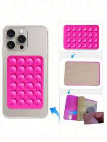 1 pieza Funda de teléfono cuadrada de silicona con ventosa, ventosa grande de silicona de 24 cm, accesorio de teléfono antideslizante de silicona con ventosa, compatible con iPhone y fundas de teléfono, utilizado para selfies y videos